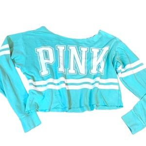 PINK over-sized crop sweatshirt